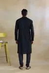 Black Monga Silk Kurta Set