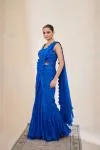 Cobalt Blue Garara Saree Set