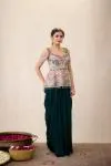 Bottle Green Drape Skirt 