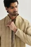 Gold Silk Half Jacket Set