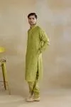 Lime Green Silk Kurta Set