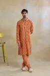 Saffron Silk Kurta Set