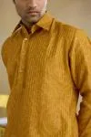 Mustard Pathani Kurta Set