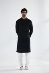Black Cotton Kurta Set
