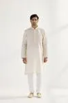 Cream Linen Kurta Chudidar Set