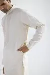 Cream Linen Kurta Chudidar Set