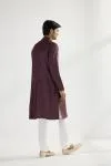 Wine Cotton Kurta Set