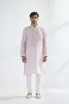 Powder Pink Linen Kurta Set