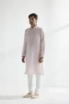 Powder Pink Linen Kurta Set