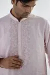 Powder Pink Linen Kurta Set