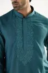 Bottle Green Cotton Kurta Set