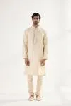 Gold Pashmina Silk Kurta Set