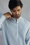 Sky Blue Cotton Kurta Set