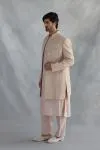 Beige Silk Sherwani Set