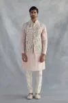 Pale Pink Silk Half Jacket Set
