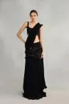 Black Georgette Drape Saree