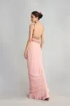 British Pink Geogette Cape Skirt Set