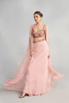 British Pink Geogette Cape Skirt Set