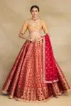 Red Banarasi Silk Lehenga Set