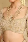 Beige Banarasi Silk Lehenga Set