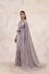 Grey Net Saree 