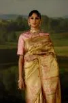 Champagne Gold Tissue Silk Saree
