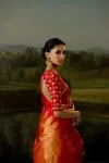 Red And Gold Tissue Silk Saree