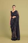 Charcoal Black Net Saree