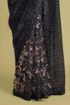 Charcoal Black Net Saree