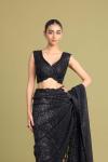 Charcoal Black Net Saree