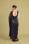 Charcoal Black Net Saree