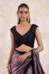 Muted Plum Net Saree