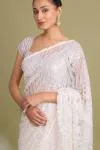 Sheer Net White Saree
