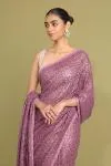 Onion Pink Net Saree 