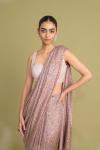 Peachy Beige Lycra Net Saree