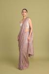 Peachy Beige Lycra Net Saree