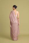 Peachy Beige Lycra Net Saree