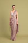 Peachy Beige Lycra Net Saree