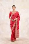 Crimson Bloom Silk Saree