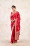 Crimson Bloom Silk Saree