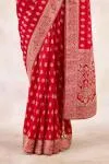 Crimson Bloom Silk Saree