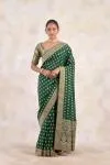 Olive Green Silk Saree