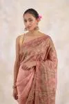 Dusty Coral Tissue Silk Saree