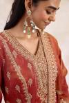 Rust Orange Tissue Sharara Set 