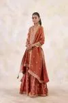 Rust Orange Tissue Sharara Set