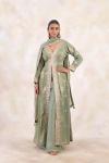 Olive Mist Tissue Sharara Set 