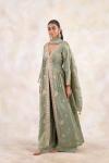 Olive Mist Tissue Sharara Set 