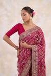 Dark Fuchsia Georgette Saree