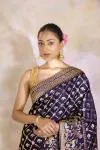 Topaz Purple Georgette Saree
