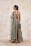 Dark Teal Crepe Sharara Set 